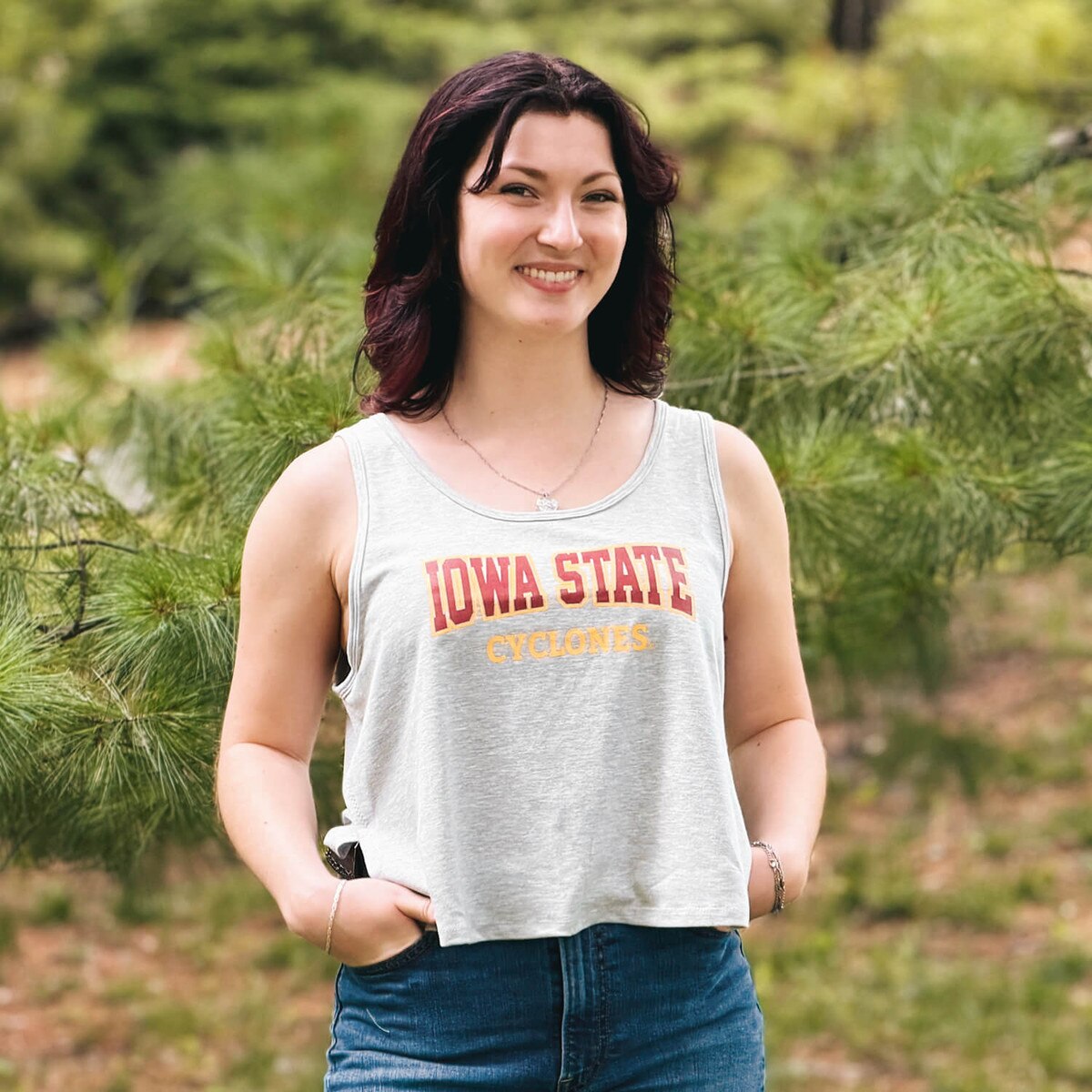 Zoozatz Women's Iowa State Cyclones Gray Taurus Tank